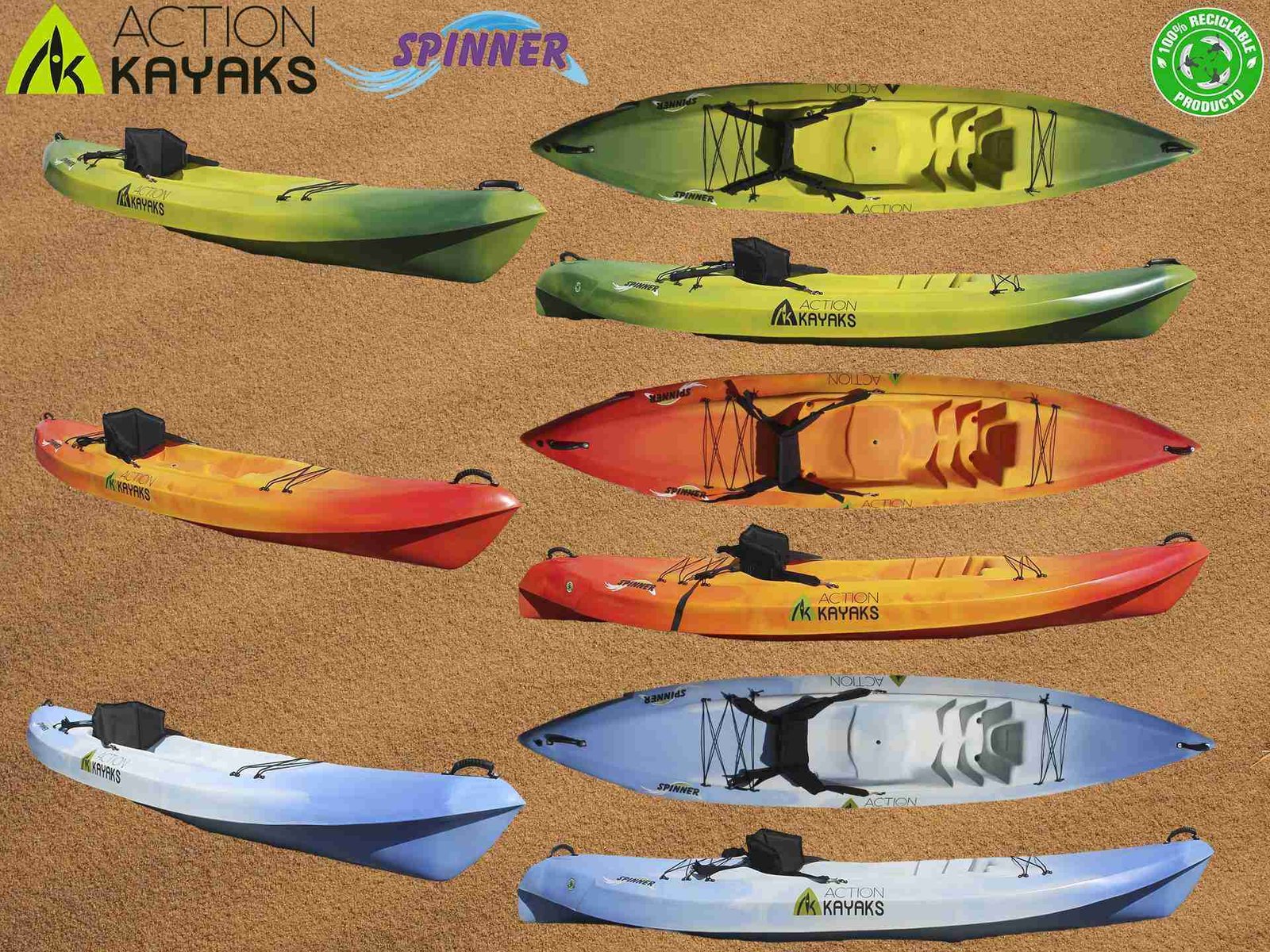 Colores Spinner Action Kayaks Single